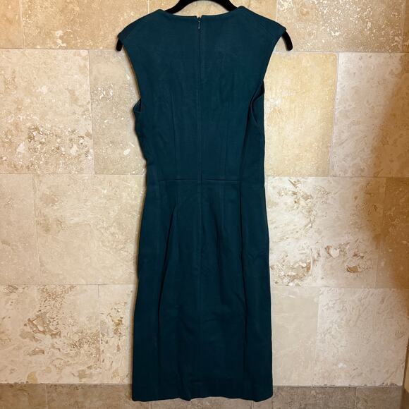 M.M. LaFleur Green Midi Dress Women’s Sz 2-Classic Workwear Sheath Minimalist - Picture 2 of 9